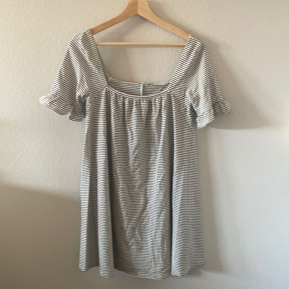ASOS white and navy blue smock dress